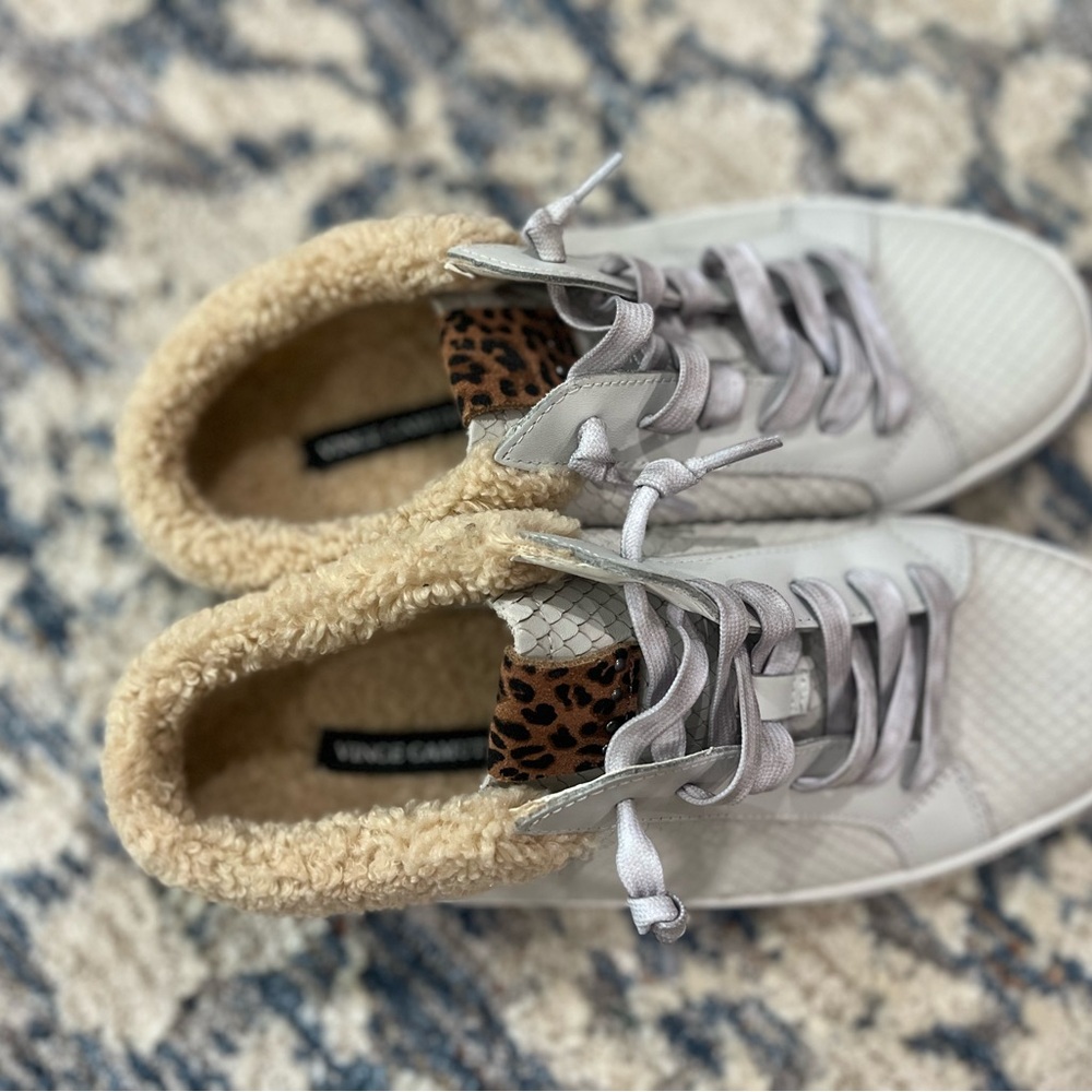 NEW Vince Camuto Madrista leather slip on sneakers with faux shearling. … - Picture 7 of 8